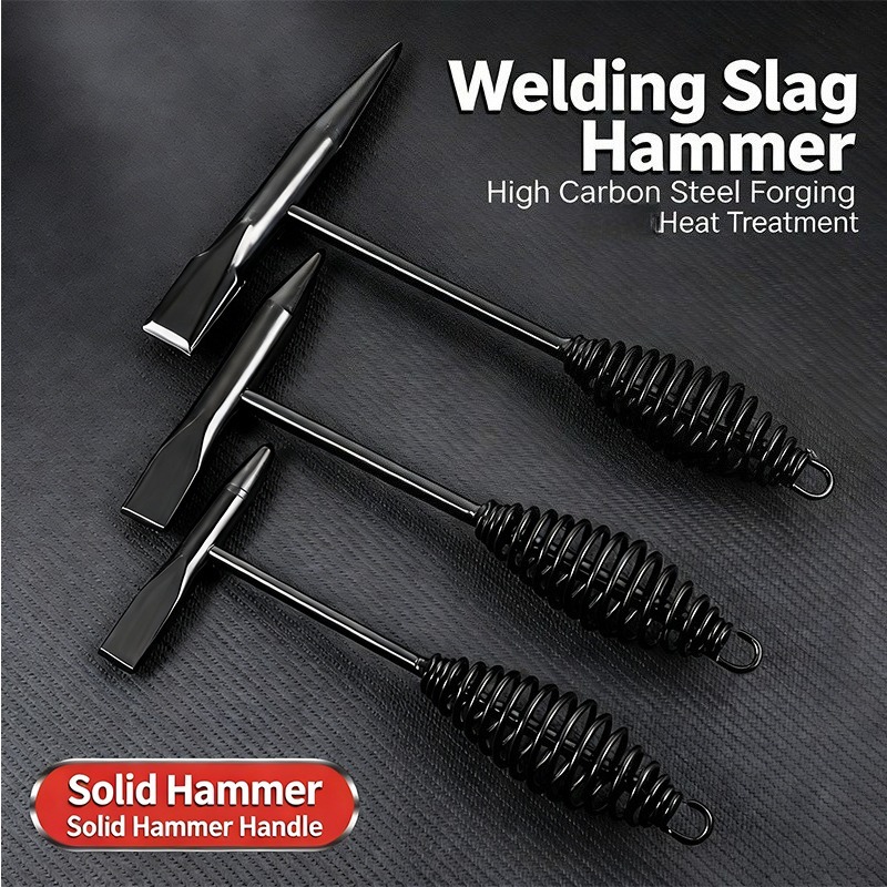 Welding Tools In Workshop - ค้อนตีเศษเหล็กเชื่อมเหล็กกล้าคาร์บอนสูง ค้อนขูดเศษเหล็ก ค้อนกำจัดเศษเหล็ก พร้อมด้ามจับสปริง สำหรับช่างเชื่อม เครื่องมือเชื่อมในโรงงาน