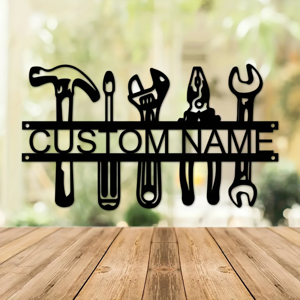 ป้ายโลหะตกแต่งผนังสไตล์อินดัสเ - Tools Name In Workshop บทวิจารณ์และราคา